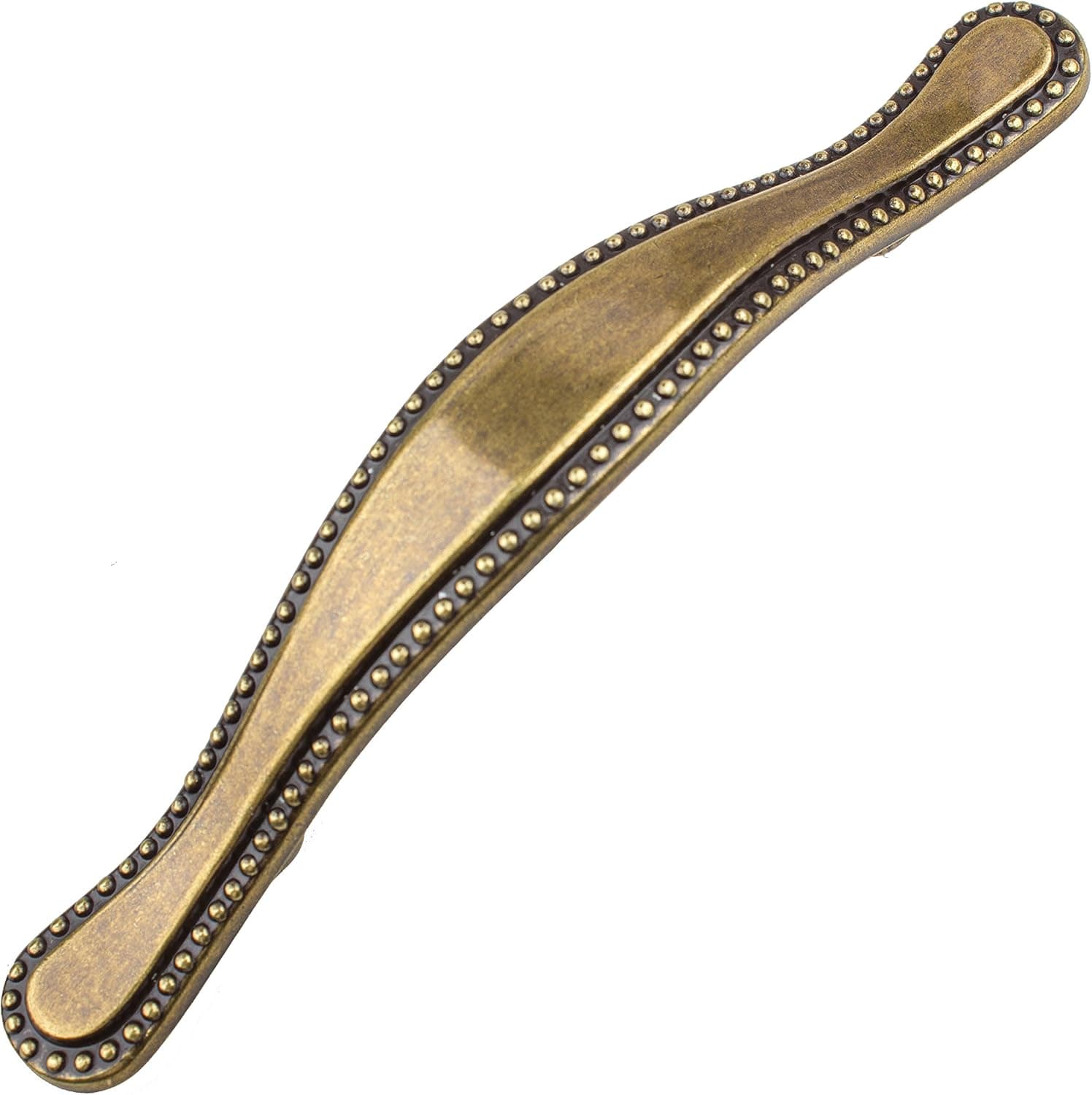 GlideRite Hardware 4554-AB-10 Beaded Cabinet Pull, 10 Pack, 3", Antique Brass