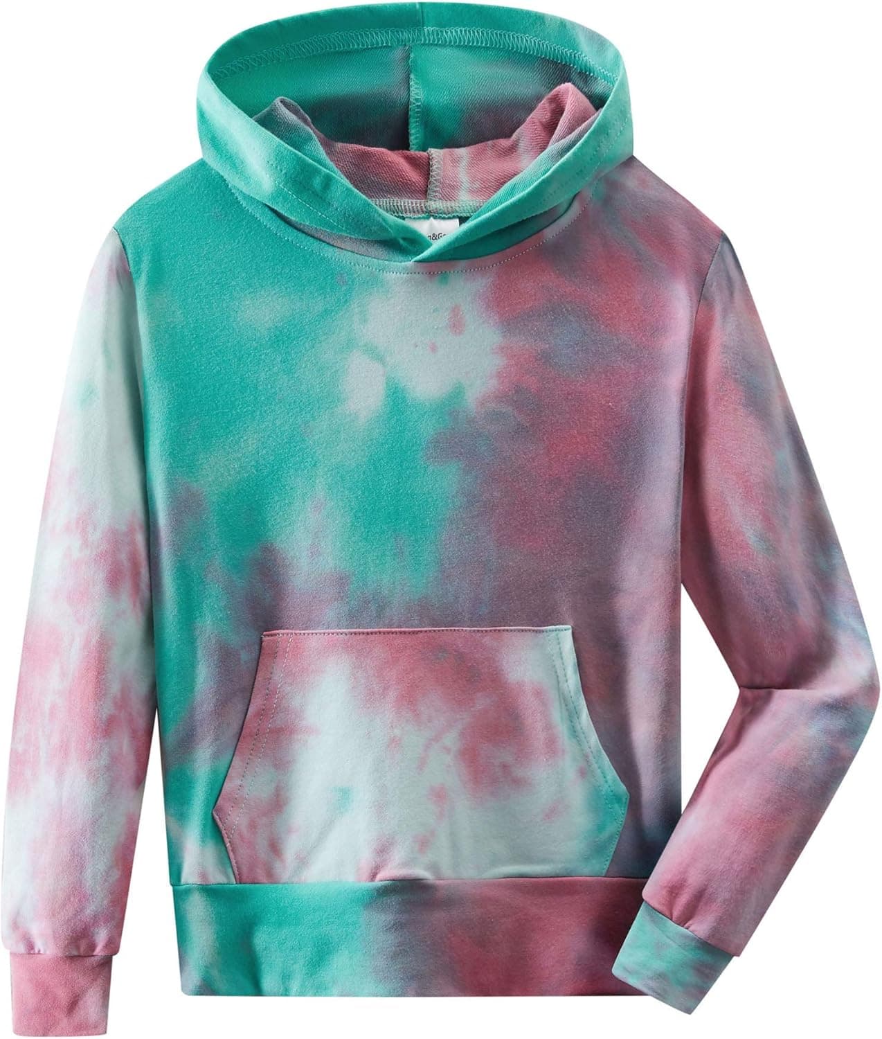 Spring&Gege Kids Colorful Tie Dye Hoodies Long Sleeve Pullover Sweatshirts for Children (3-12 Years)