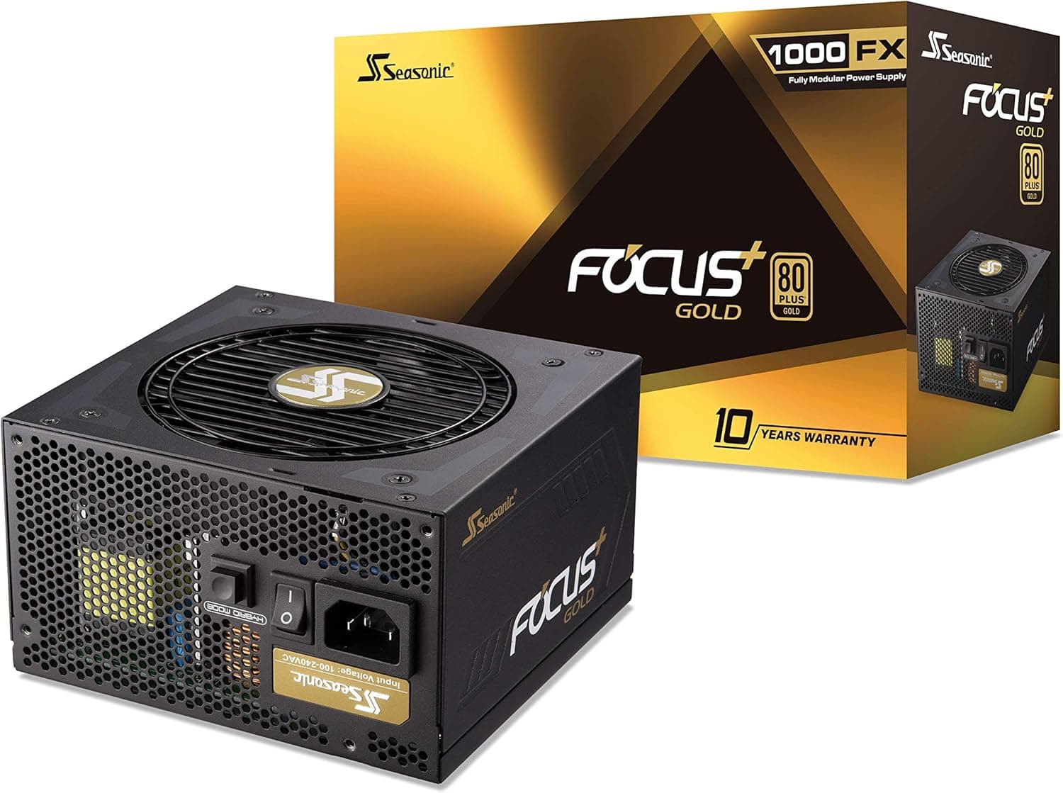 Seasonic FOCUS Plus 1000 Gold SSR-1000FX 1000W 80+ Gold ATX12V & EPS12V Full Modular 120mm FDB Fan Compact 140 mm Size Power Supply