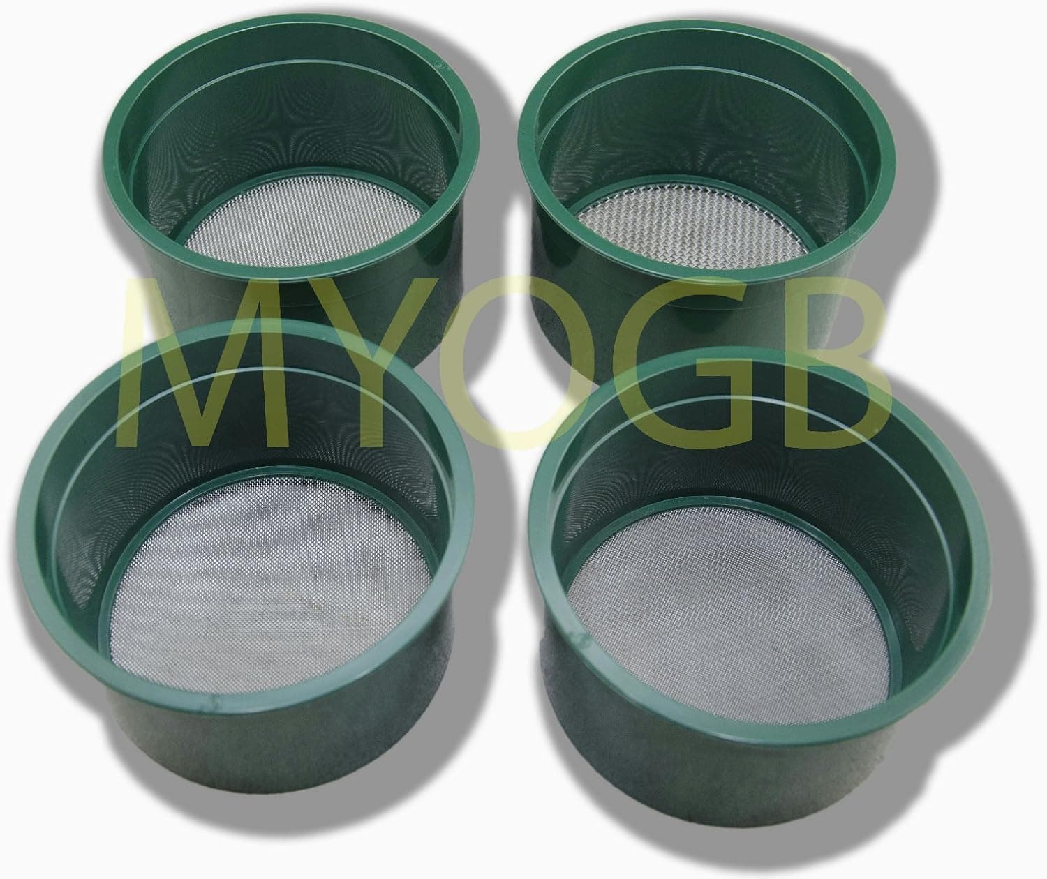 Stackable Plastic Sieve / Small 5" Screen Kit 4 Screens Classifying 10-20-40-60 Mesh-Gold
