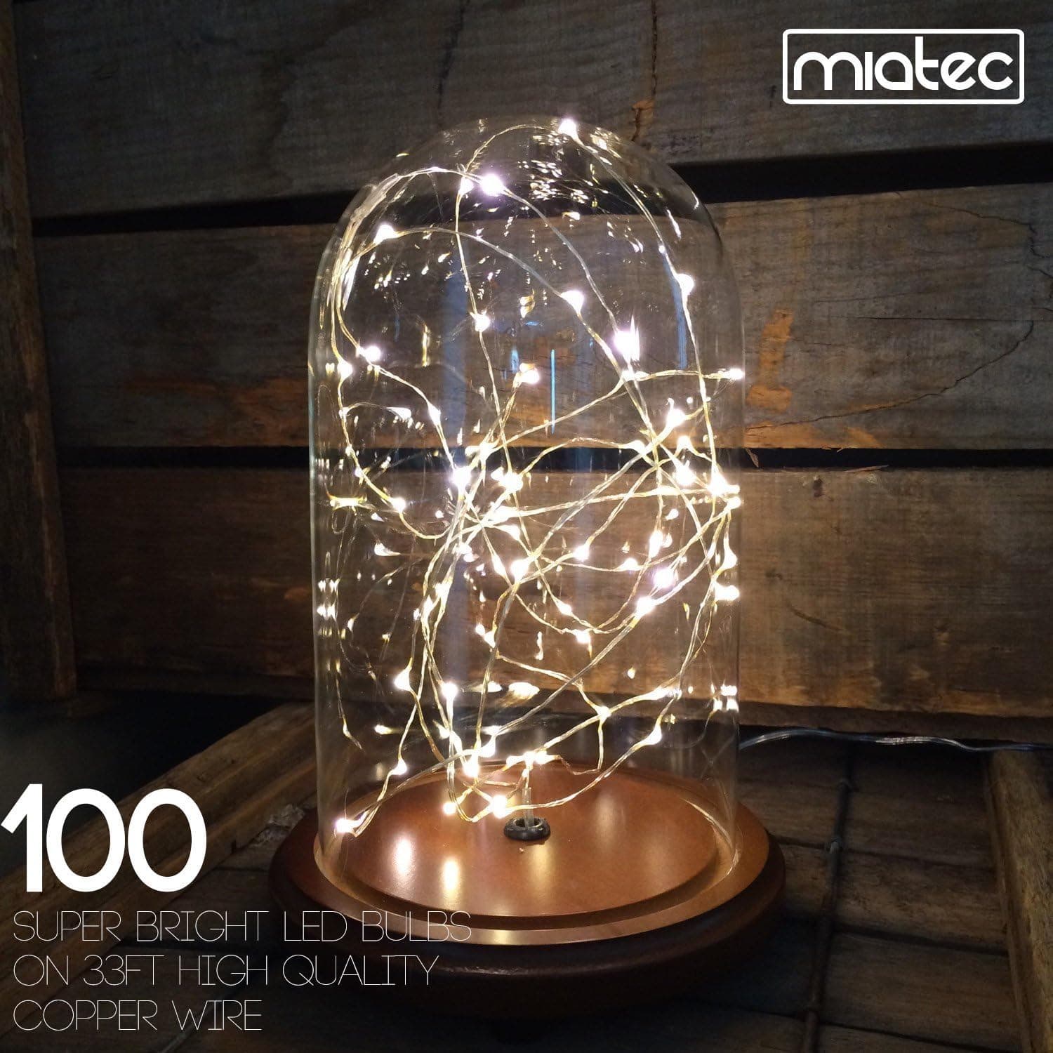 Miatec Solar String Lights, 100 LEDs Starry String Lights, Copper Wire Solar Lights Ambiance Lighting for Outdoor, Gardens, Homes, Dancing, Christmas Party Updated Version, 2 Pack