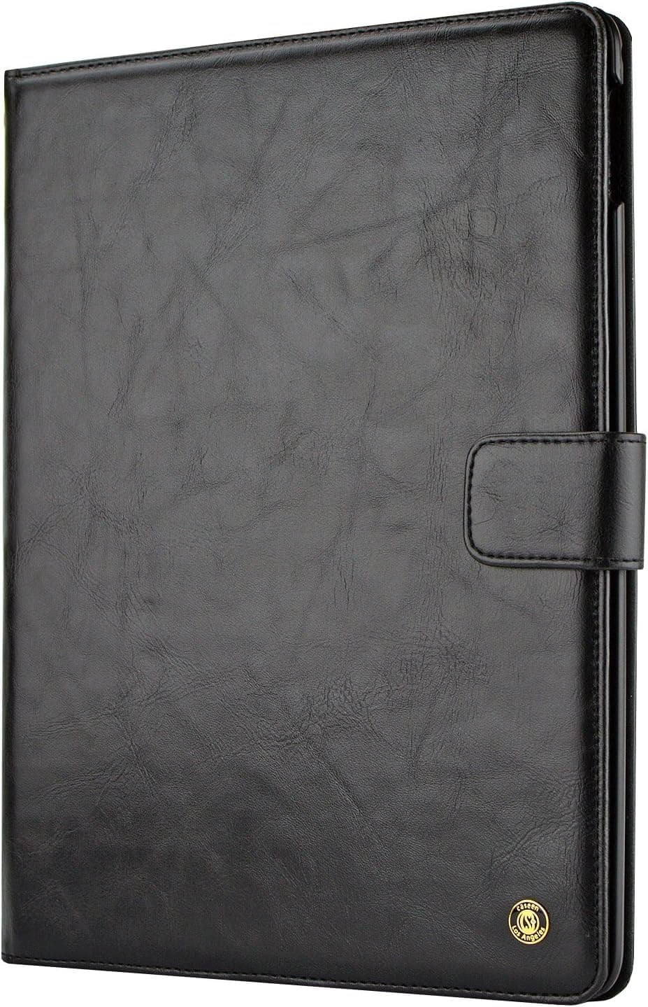 iPad Pro 9.7 Case, caseen® Ciro Leather Folio Wallet Case (Black) w/Flip Cover, Auto Wake/Sleep Function, Stylus Holder, Credit Card Pockets for Apple iPad Pro 9.7 Inch