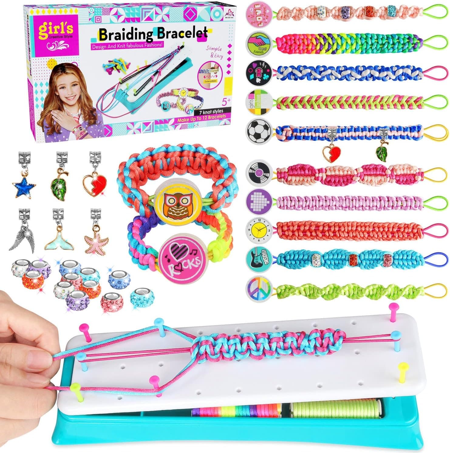 FOYOKEN Friendship Bracelet Making Kit, Bracelets Maker Arts Craft Kids DIY Toys for Girls Age 6 7 8 9 10 11 12 Year Old Teen Girls Birthday Christmas Gifts