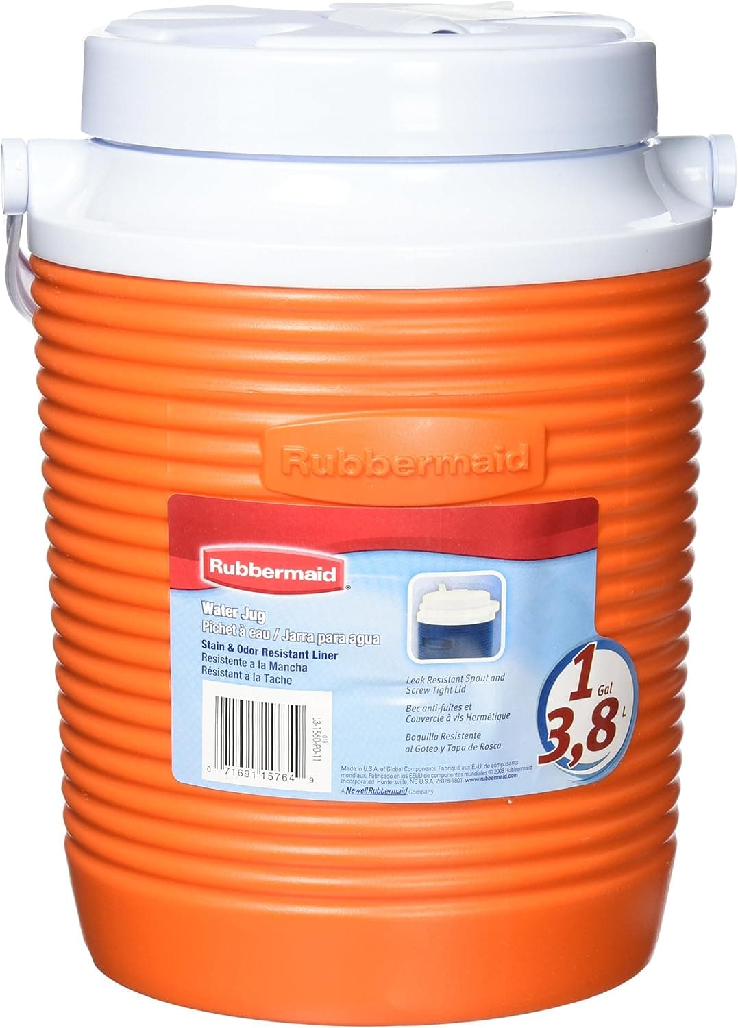 Rubbermaid Victory Jug, 1 Gallon, Orange