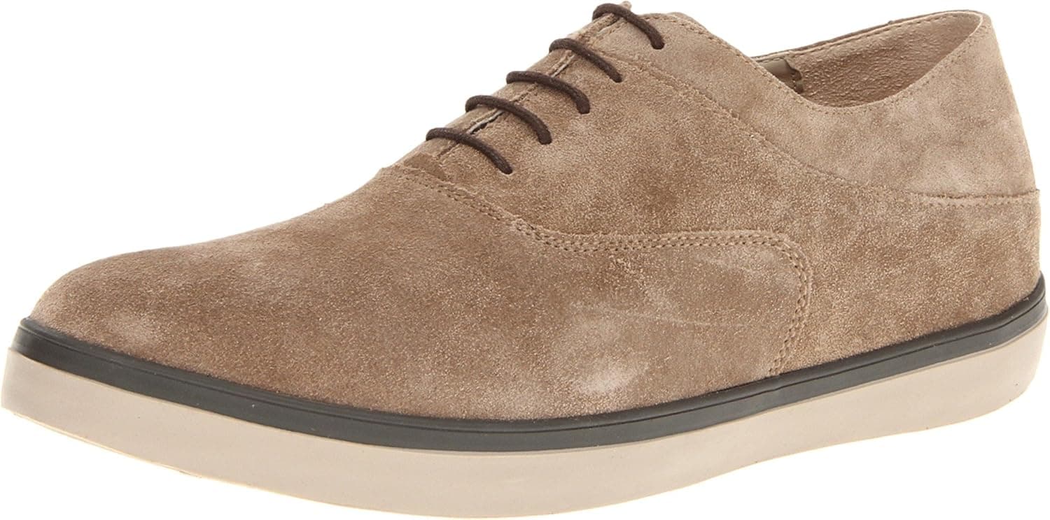 FitFlop Men's Lewis Suede, Beige, 9 M US