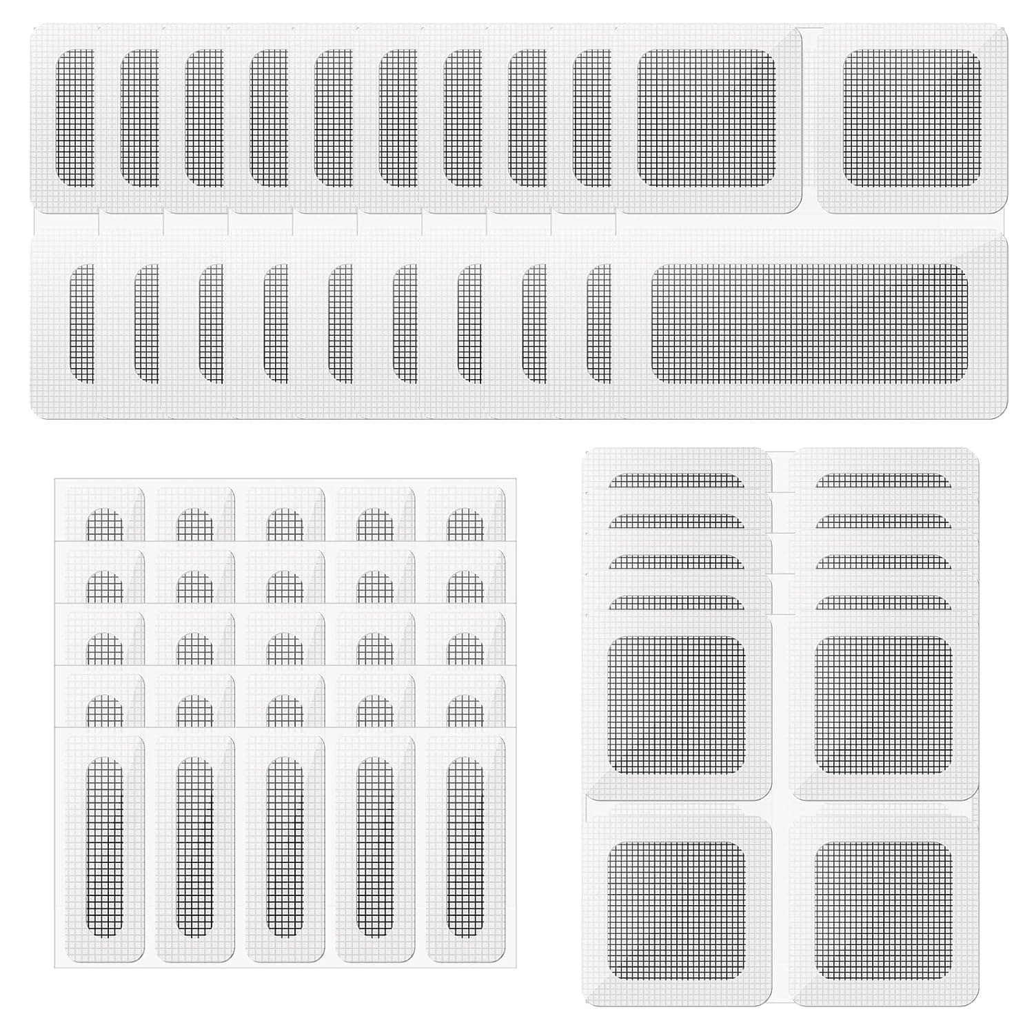 Senbos 20 Pcs Window Screen Repair Kit, Door and Window Screen Repair Tape for Covering Holes and Tears, Self Adhesive Mesh Screen Repair Patch Fiberglass Replacement Screens for Window Door Tent Net