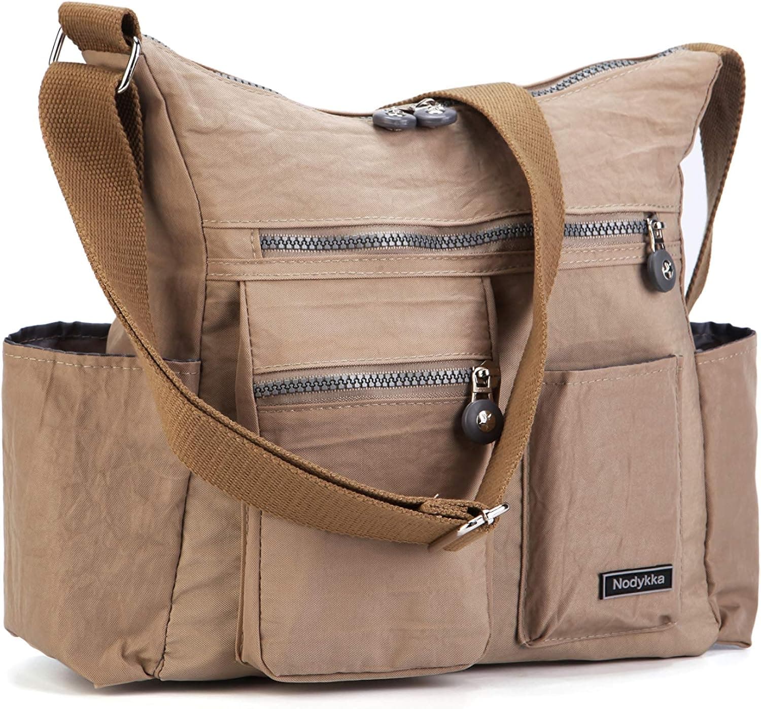 Nodykka Crossbody Bag for Women Shoulder Travel Purse Nylon Messenger Satchel Lightweight Handbag With Multi Pocket