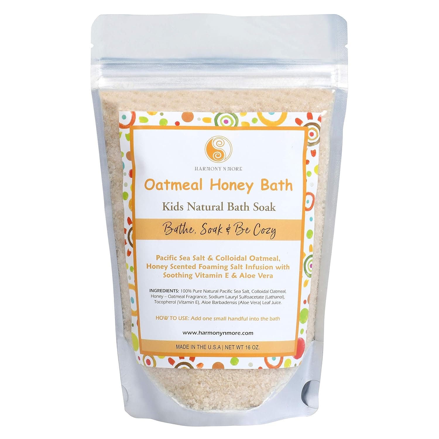 Best Oatmeal Honey Kids Bath - Natural Pacific Sea Salt - Comfy & Nourishing for The Skin - Tub Time Foaming Bath Salt Soak - All Natural