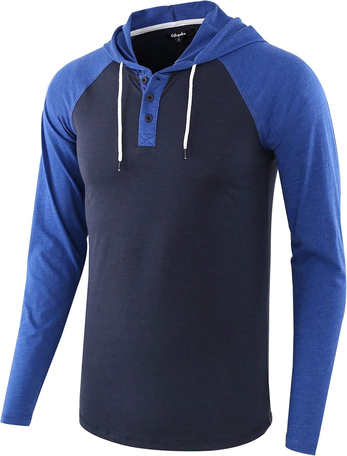 Estepoba Mens Casual Athletic Fit Lightweight Active Sports Running Hiking Henley Jersey Shirt Hoodie