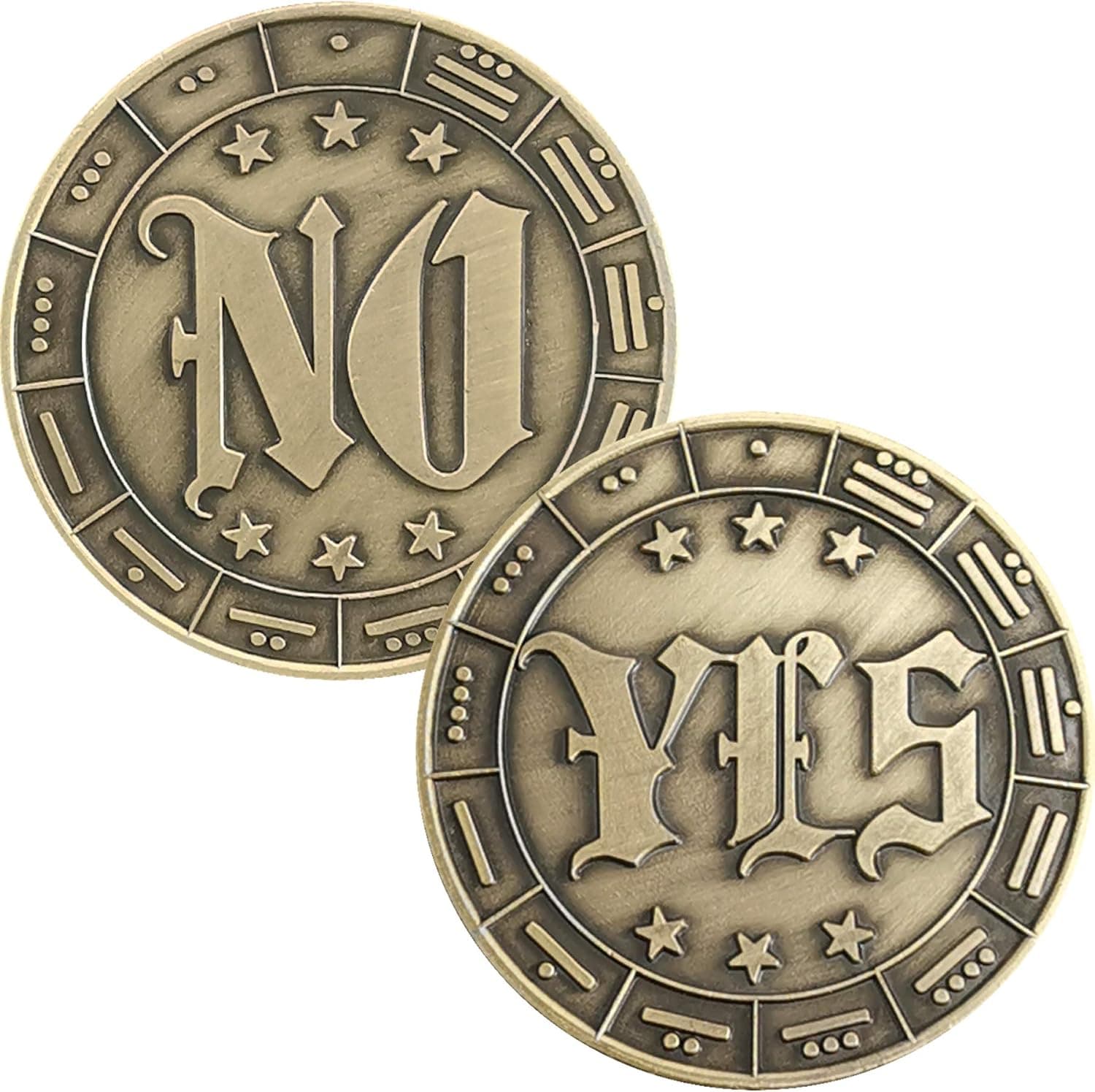 Strugglejewelry YES NO Flipping Challenge Coin with Mayan Numbers Decision Maker (Bronze)