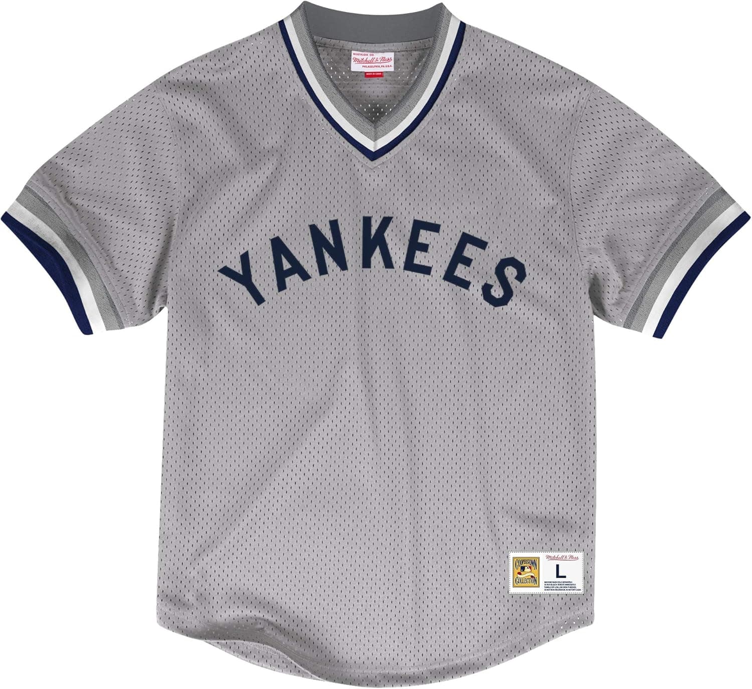 Mitchell & Ness New York Yankees MLB Men's Dinger Mesh Jersey Shirt - Gray