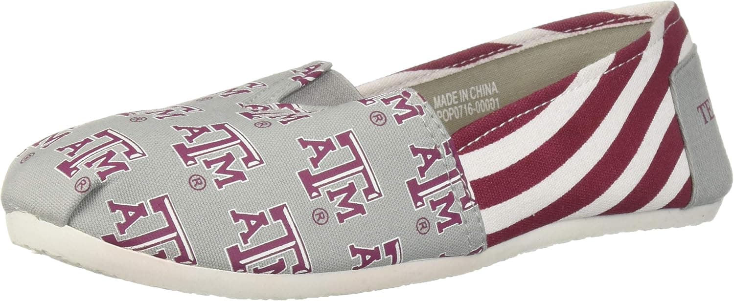 Texas A&M Aggies NCAA Womens Stripe Canvas Shoes - L