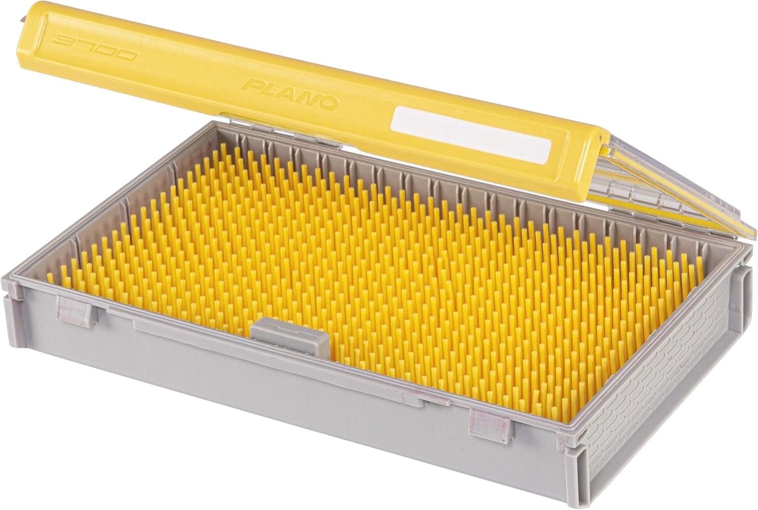 Plano EDGE Flex Crankbait 3700 Premium Utility Box, Gray and Yellow with Clear Lid, Waterproof Tackle Box Storage for Small Crankbaits, Buzzbaits and Swimbaits