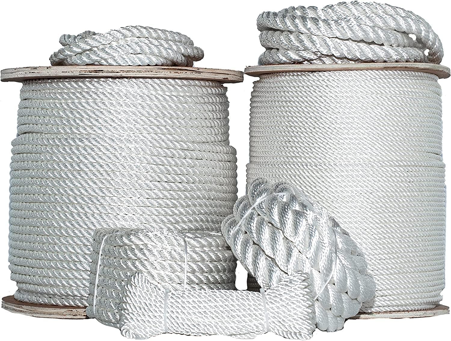 SGT KNOTS Twisted Polyester - Low Stretch and High Strength Rope for Rigging, Crafts & More (1/2" x 10ft, White)