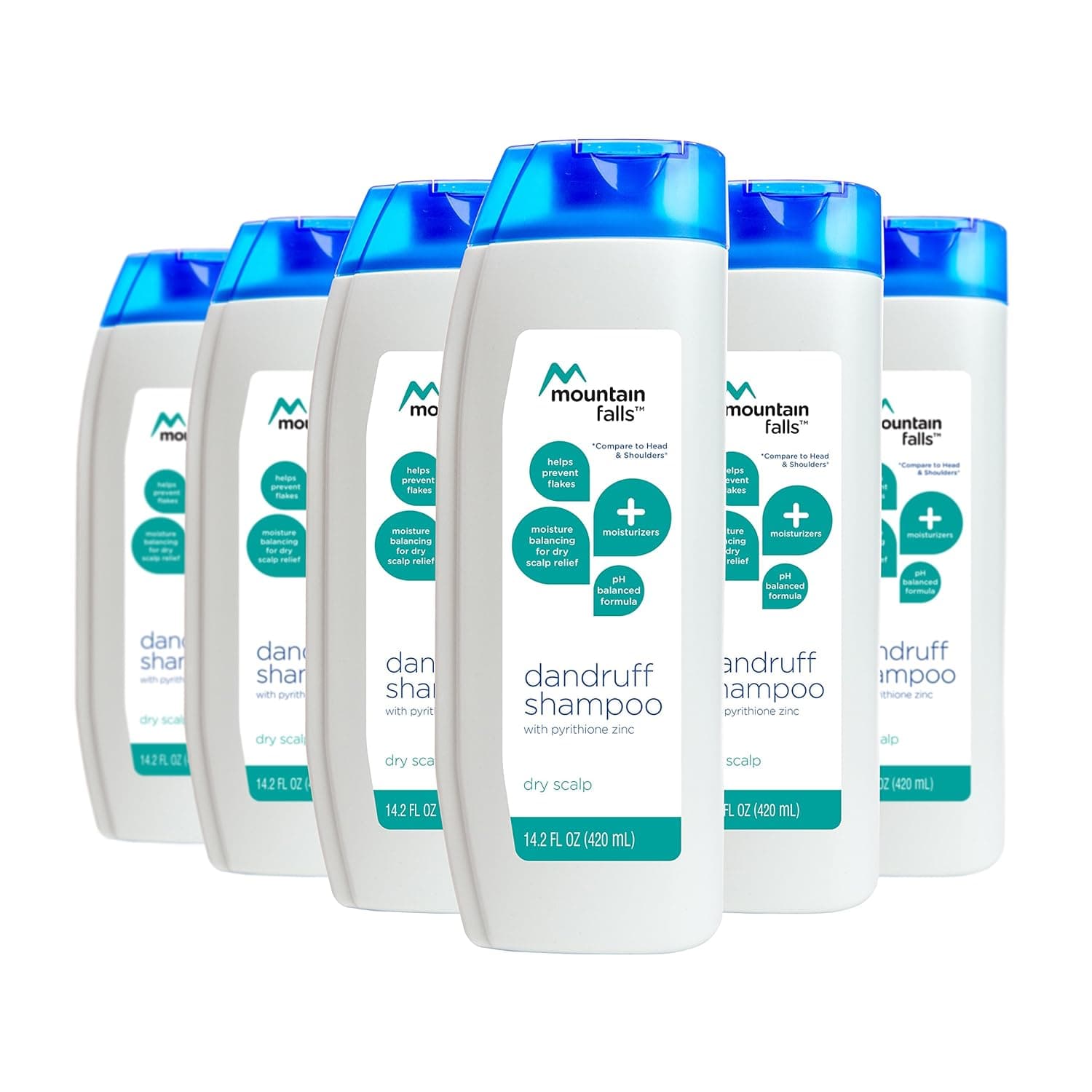 Mountain Falls 2-in-1 Dandruff Shampoo and Conditioner with Almond Oil, Dry Scalp Relief, 14.2 Fluid Ounce (Pack of 6)