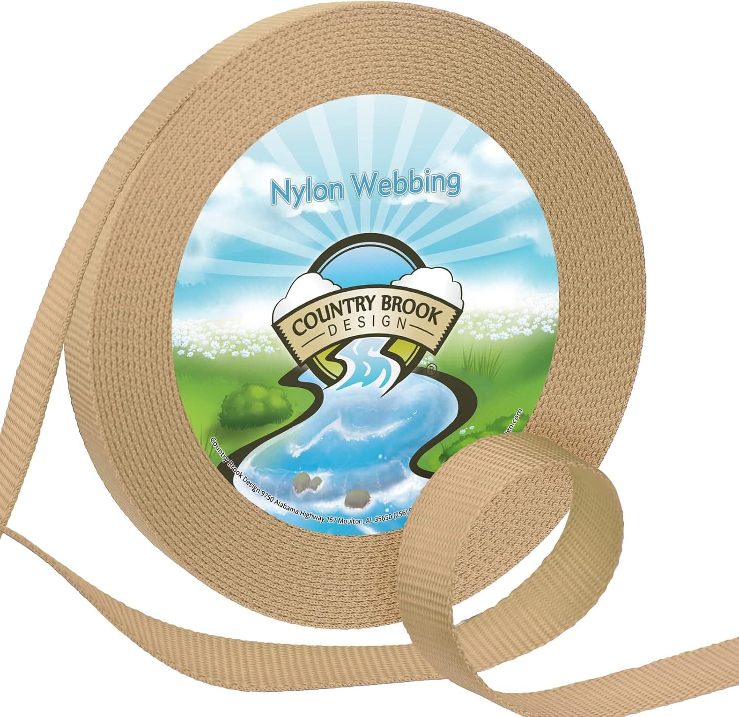 Country Brook Design | Durable 1 Inch Heavy Nylon Webbing | 28 Vibrant Colors (Copper Gold, 50 Yards)