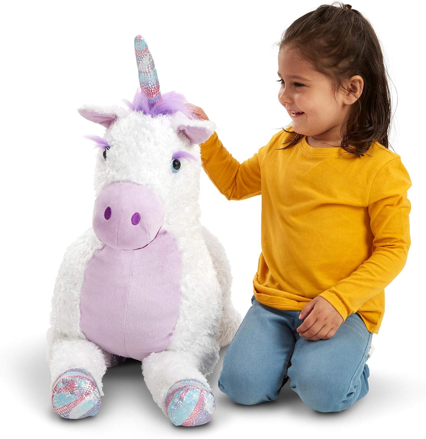 Melissa & Doug Jumbo Misty Unicorn Stuffed Plush Animal (26 Inches Tall) , White