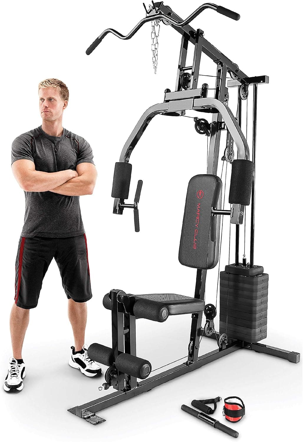 Marcy 100Lb. Stack Home Gym with Pulley, Press Arm, and Leg Developer MKM-81030