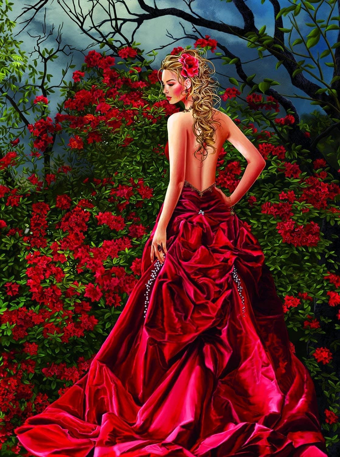SunsOut Tais in Red 1000 Piece Jigsaw Puzzle