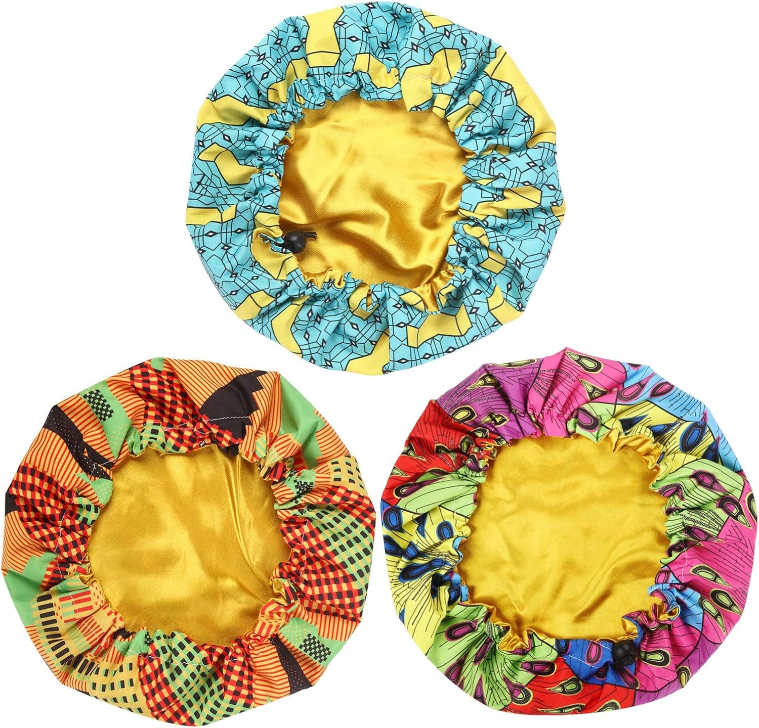 3 Pieces Kids Satin Bonnet Adjustable Sleeping Cap Reversible Satin Soft Flower Night Hats for Teens Toddler Child Baby