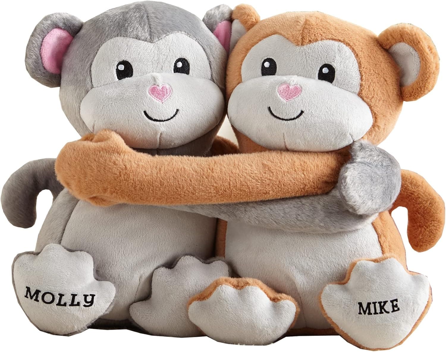 Let's Make Memories Personalized Hugging Plush Monkeys - for Couples - Stuffed Animal