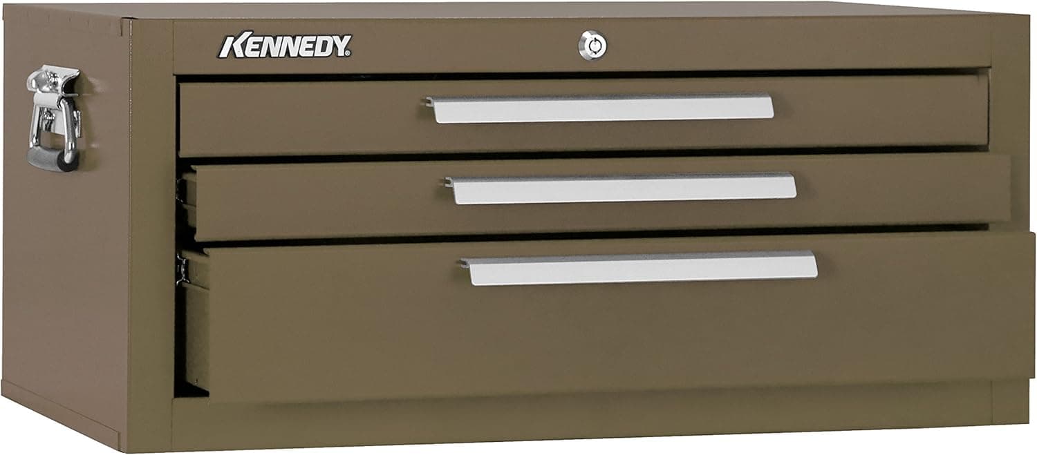 Kennedy Manufacturing 2603B 3-Drawer Mechanic's Chest Base with Friction Slides, 26", Brown Wrinkle