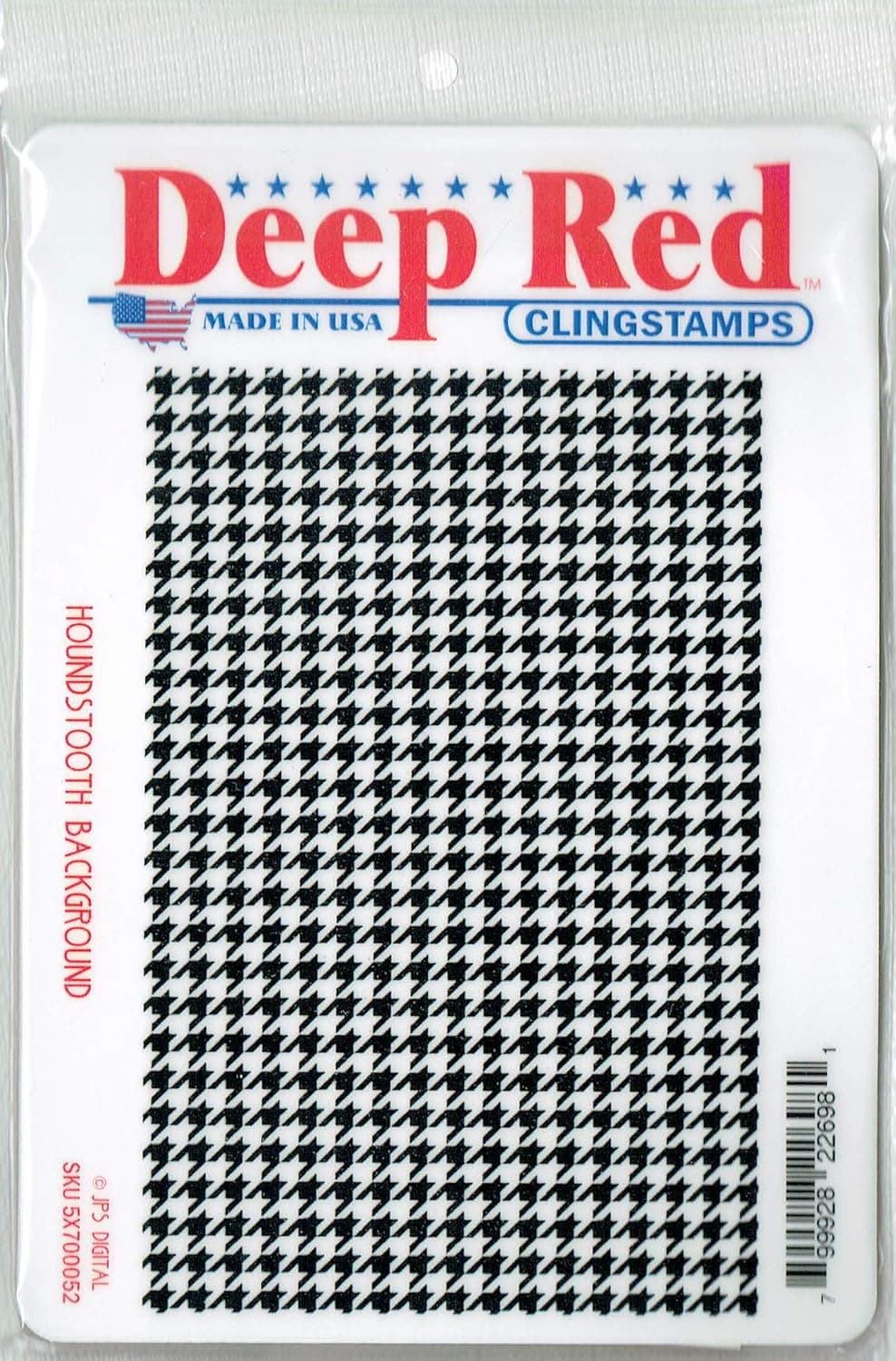 Deep Red Stamps Houndstooth Rubber Cling Stamp 4 x 6 inches