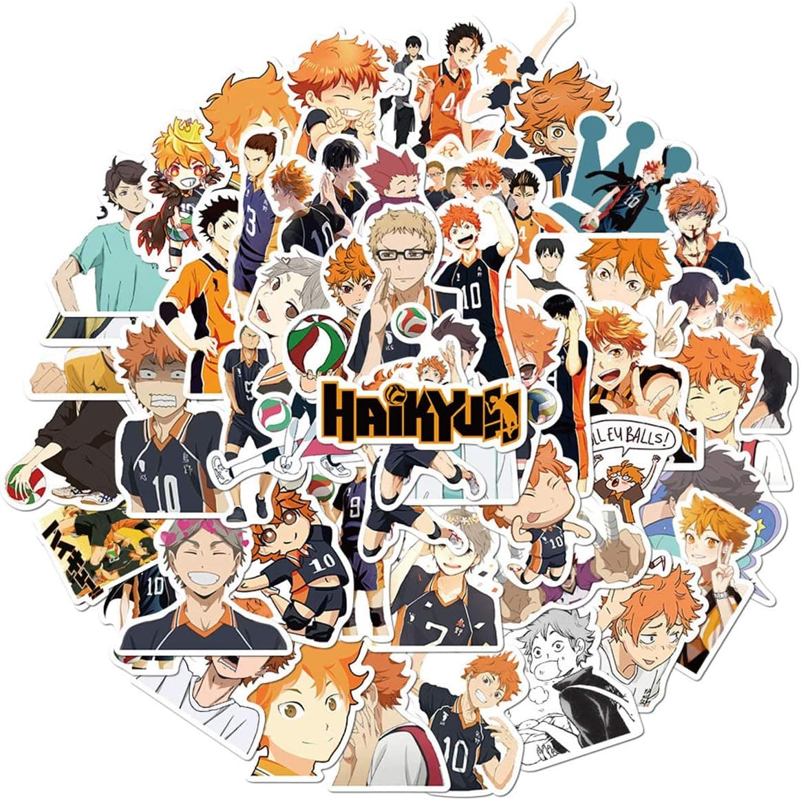 50 Pcs Haikyuu!! Stickers Anime Doodle Stickers Travel Trolley Sticker PVC Waterproof Car Sticker Doodle Decal Anime Fans Gifts