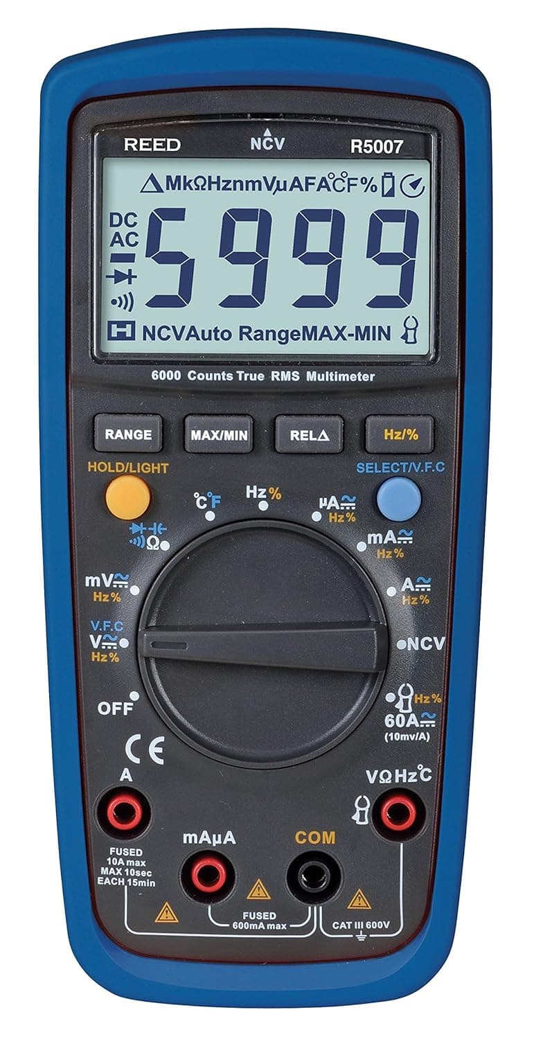 REED Instruments R5007 True RMS 600V AC/DC Multimeter with Non-Contact Voltage Detector
