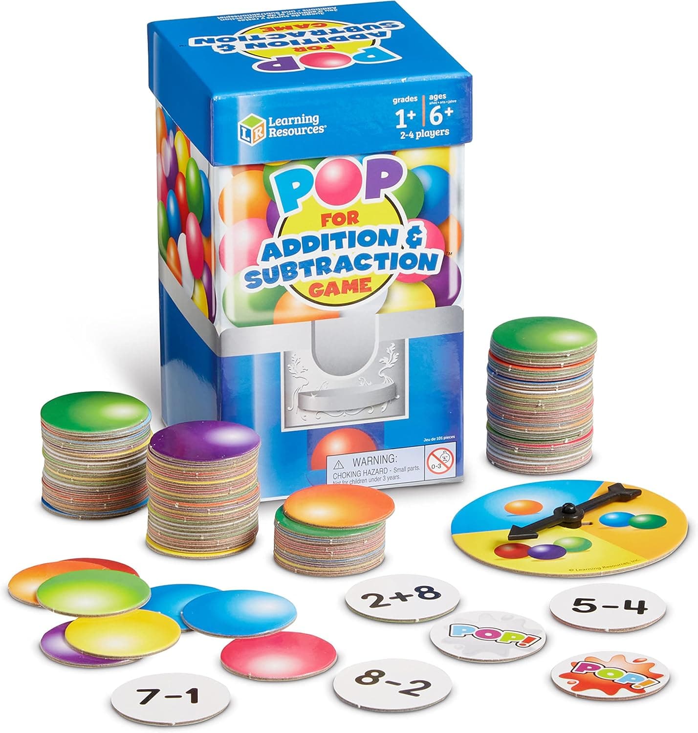 Learning Resources Pop For Addition & Subtraction Math Game - 100 Pieces, Ages 6+ | Grades 1+ Classroom and Homeschool Math Games, Math Activities for Kids