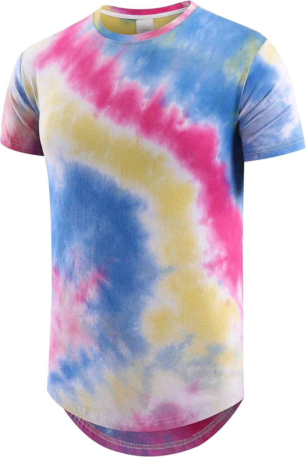 TUEBARR Men's Tie Dye Hipster T Shirts, 100% Cotton Round Hemline Tie Dye T Shirt for Men
