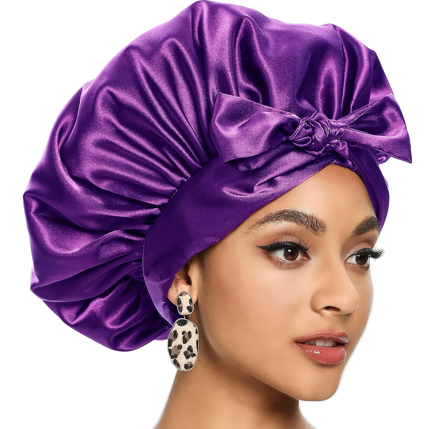 VVolf Satin Bonnet for Women, African Head Wrap for Black Women, Hair Bonnets for Sleeping Silk Bonnet for Braids