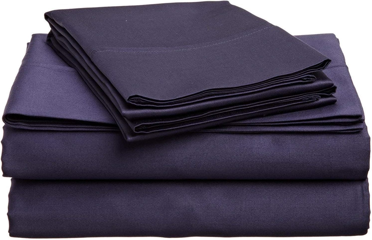 Amazing Bedding's 4 PCs Sheet Set Fit Up to (18" Inch) Extra Deep Pocket 500 Thread Count (Navy Blue Solid, Twin Extra Long - 39" x 80") 100% Egyptian Cotton