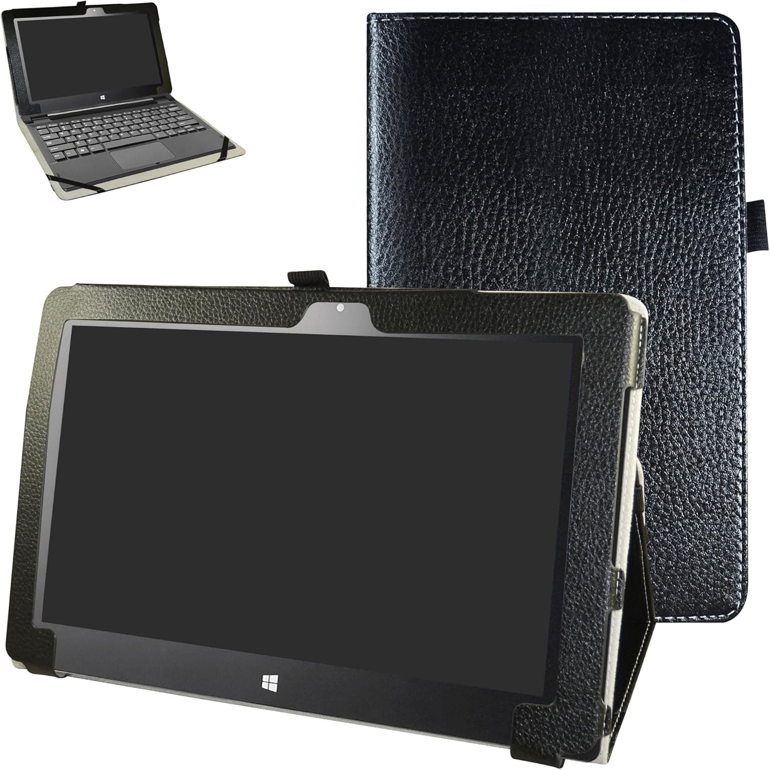Insignia Flex 11.6 NS-P11W6100 Case,Mama Mouth PU Leather Folio 2-Folding Stand Cover for 11.6" Insignia Flex 11.6 NS-P11W6100 Windows 10 Tablet,Black