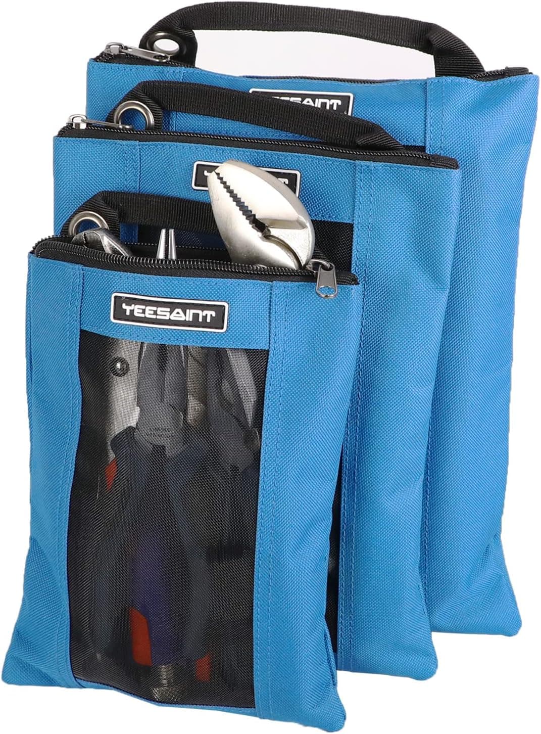 YEESAINT Tool Pouch 3 Pack,Tool Pouches with Zipper,Tool Pouch Bag with Mesh Window and Hanging Grommet