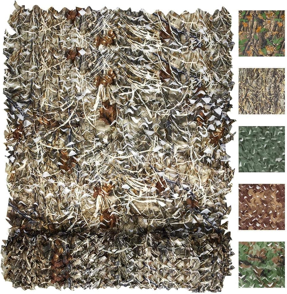 FLYEGO Camo Netting Camouflage Netting, Bulk Roll Mesh Netting Camouflage Nets Military Surplus for Hunting Blind Sunshade Car Cover Camping Shooting Fence Canopy Party Decorations