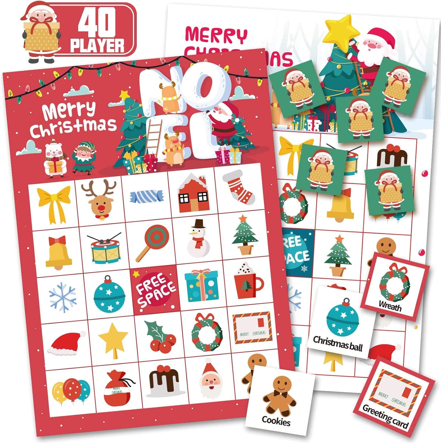 KIDPAR 52PCS Games Bingo Cards for Kids Class Party Supplies Activity 40 Players