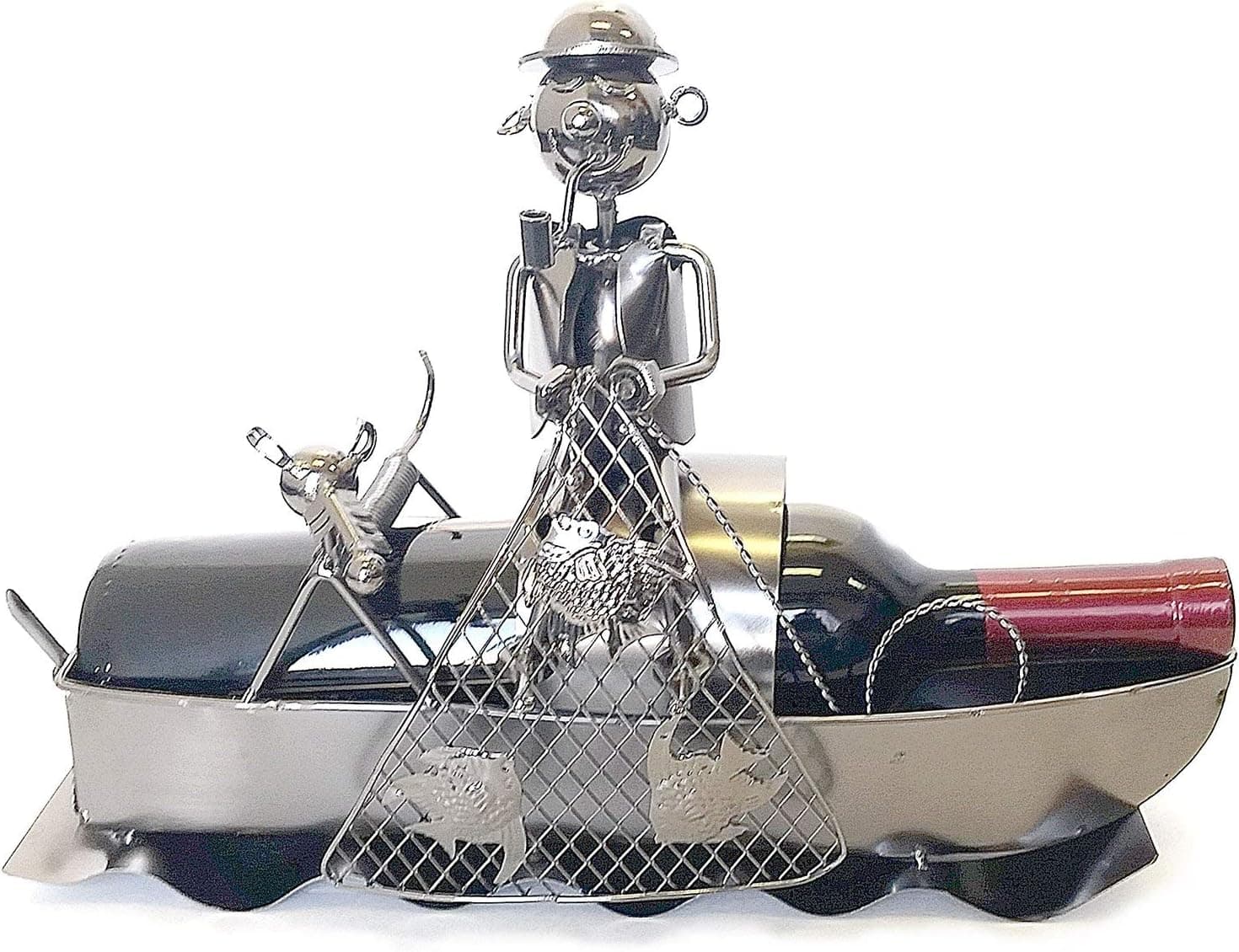 Bellaa Hand Made Designer Wine Holder"Nautical" Fisherman Fish Boat Ship Wine Holder Bottle Rack