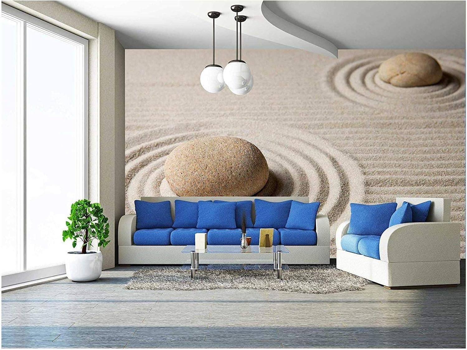 wall26 - Mini Zen Garden - Removable Wall Mural | Self-Adhesive Large Wallpaper - 100x144 inches