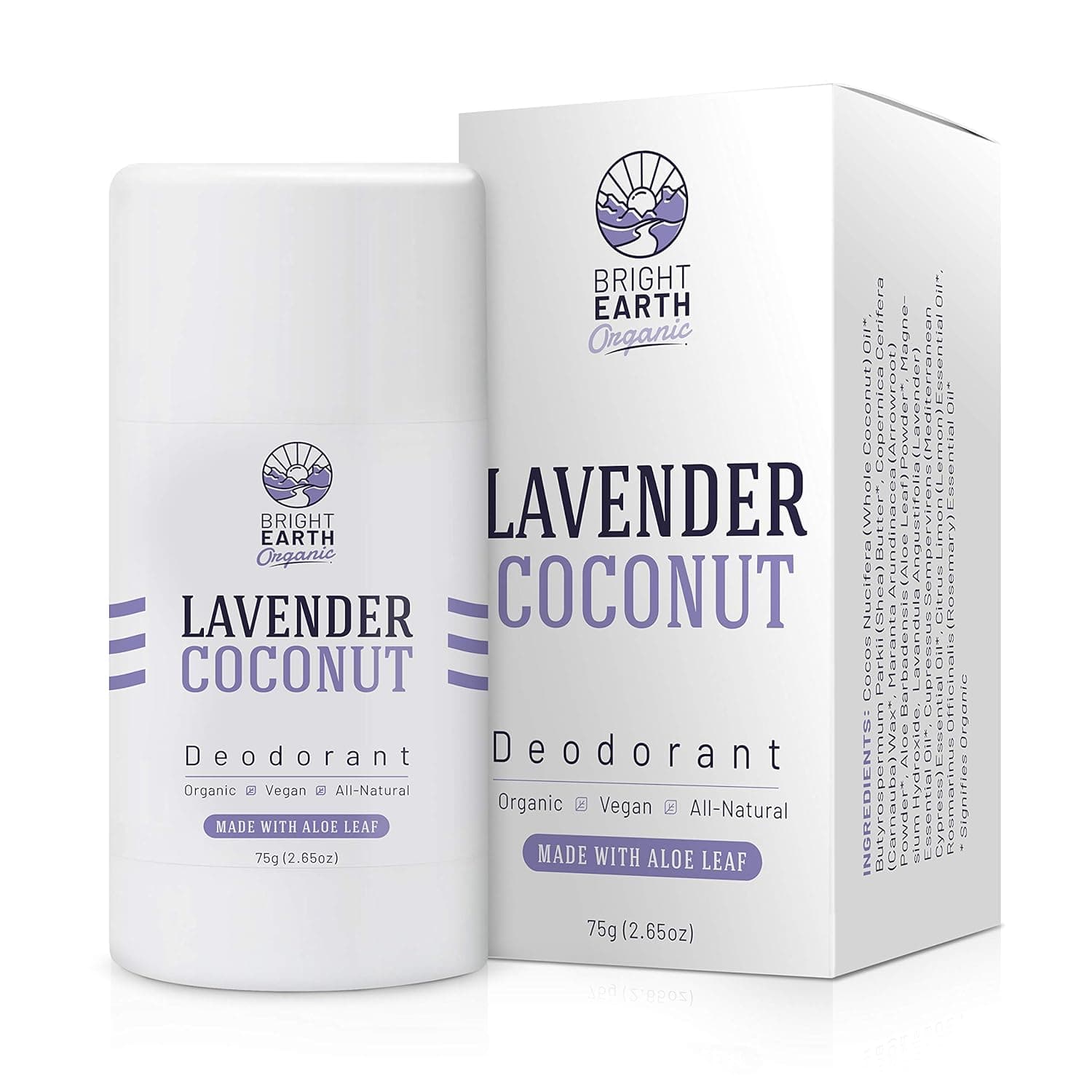 Lavender Coconut All Natural Organic Deodorant - with Magnesium and Aloe - Aluminum Free, Baking Soda Free, Alcohol Free, Vegan, Non Toxic, for Women, Men & Kids - 2.65 oz
