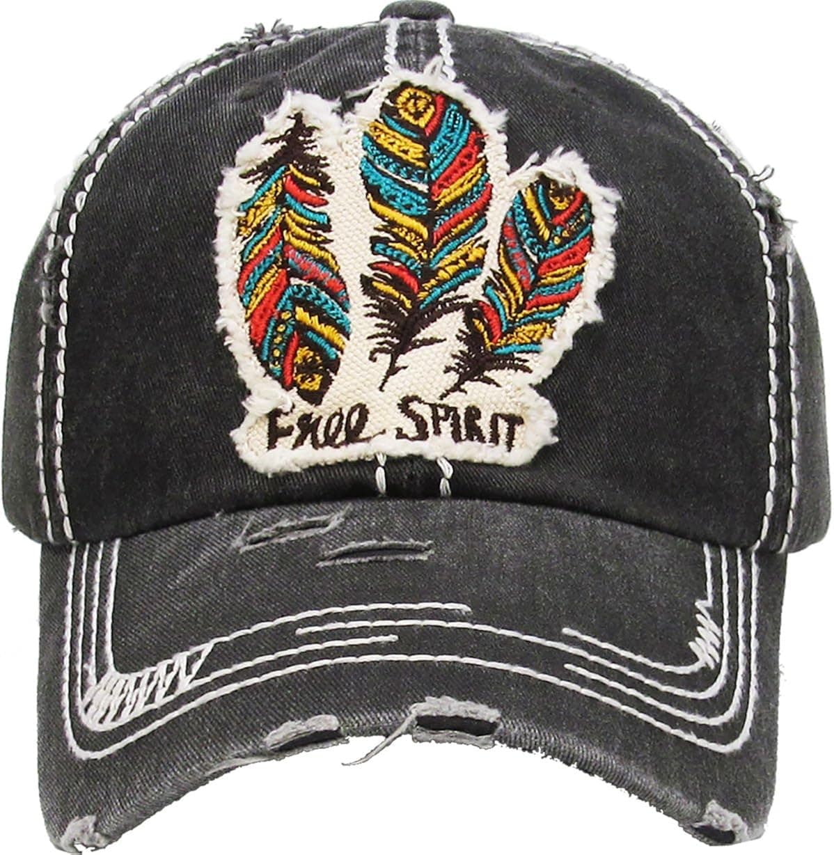 Baseball Cap Dad Hat - Free Spirit (Black)