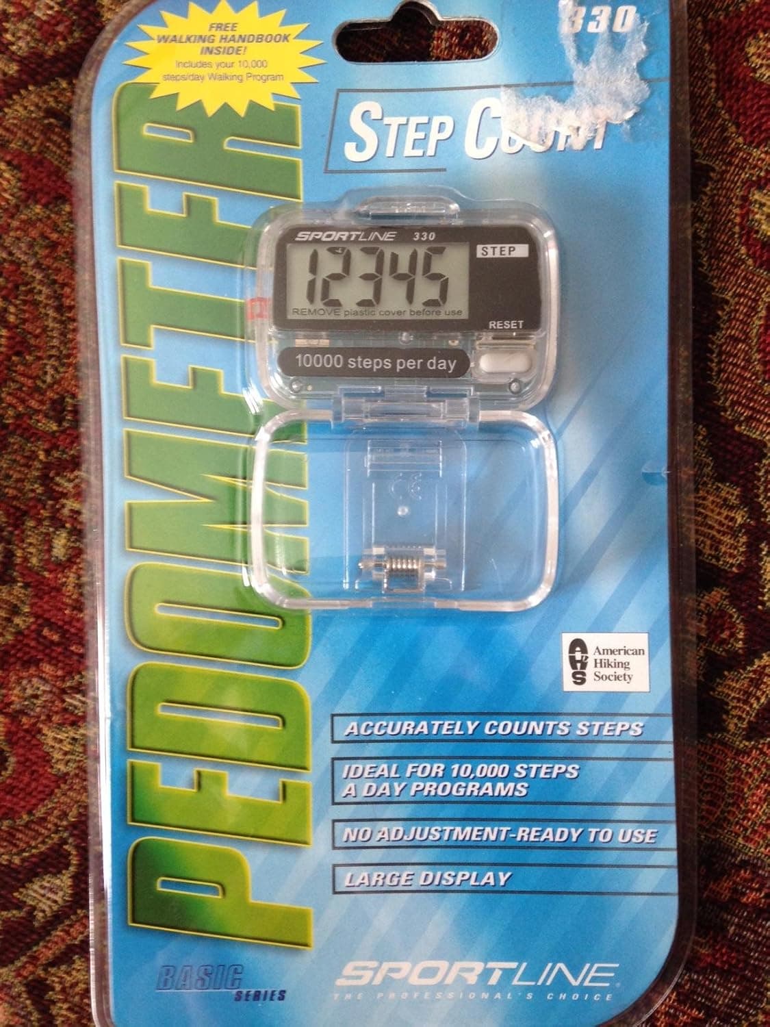 Sportline Walking Advantage 330 Step Count Pedometer With Large Electronic Display and Waist Clip