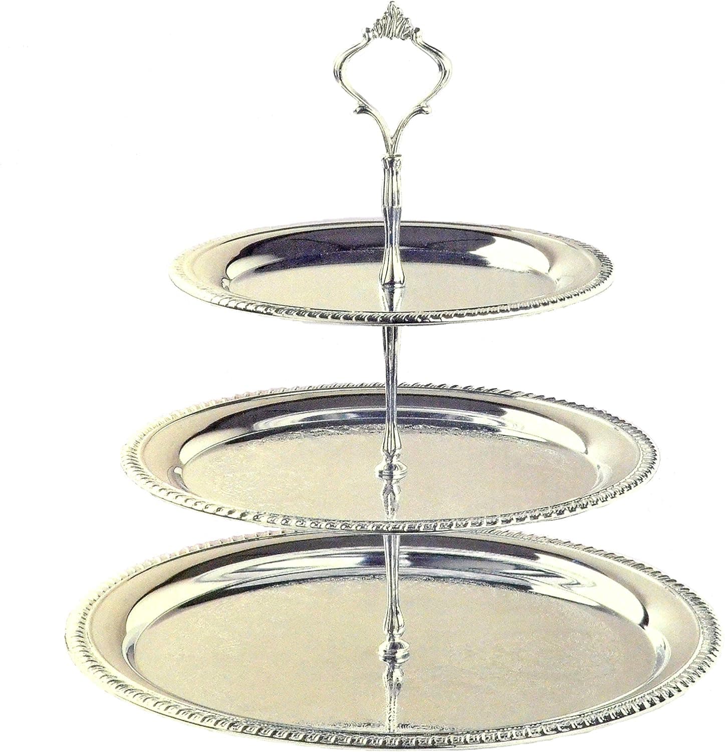 3 Tier Serving Tray Chrome Plated
