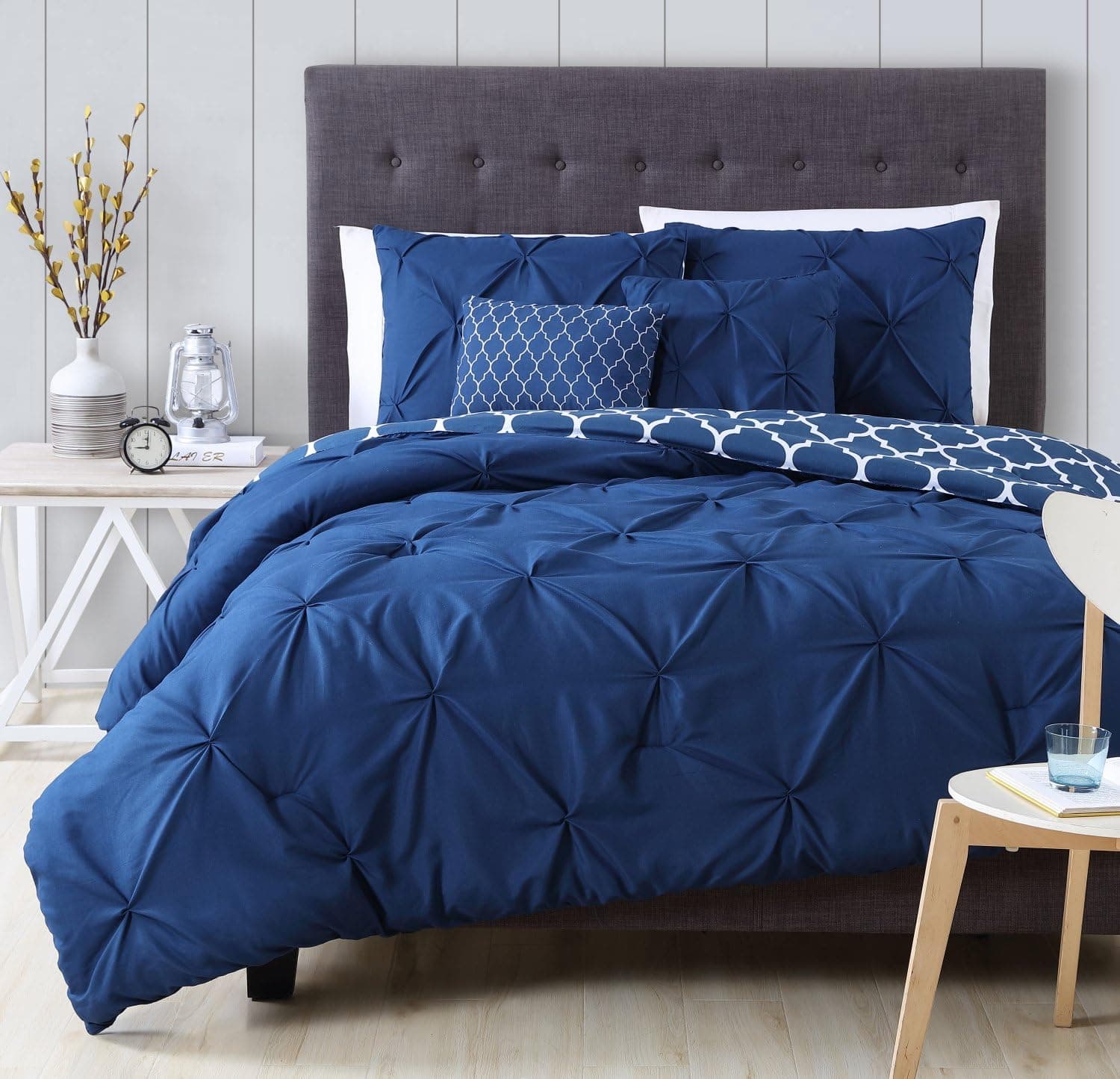 Avondale Manor 5-Piece Madrid Comforter Set, Queen, Navy