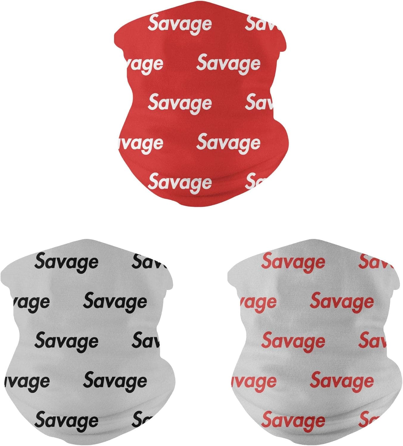 Prime Creations Savage Face Mask | Cool Facemask, Lightweight & Comfy - Use as Headband, Neck Warmer or Bandana (3 Pack)