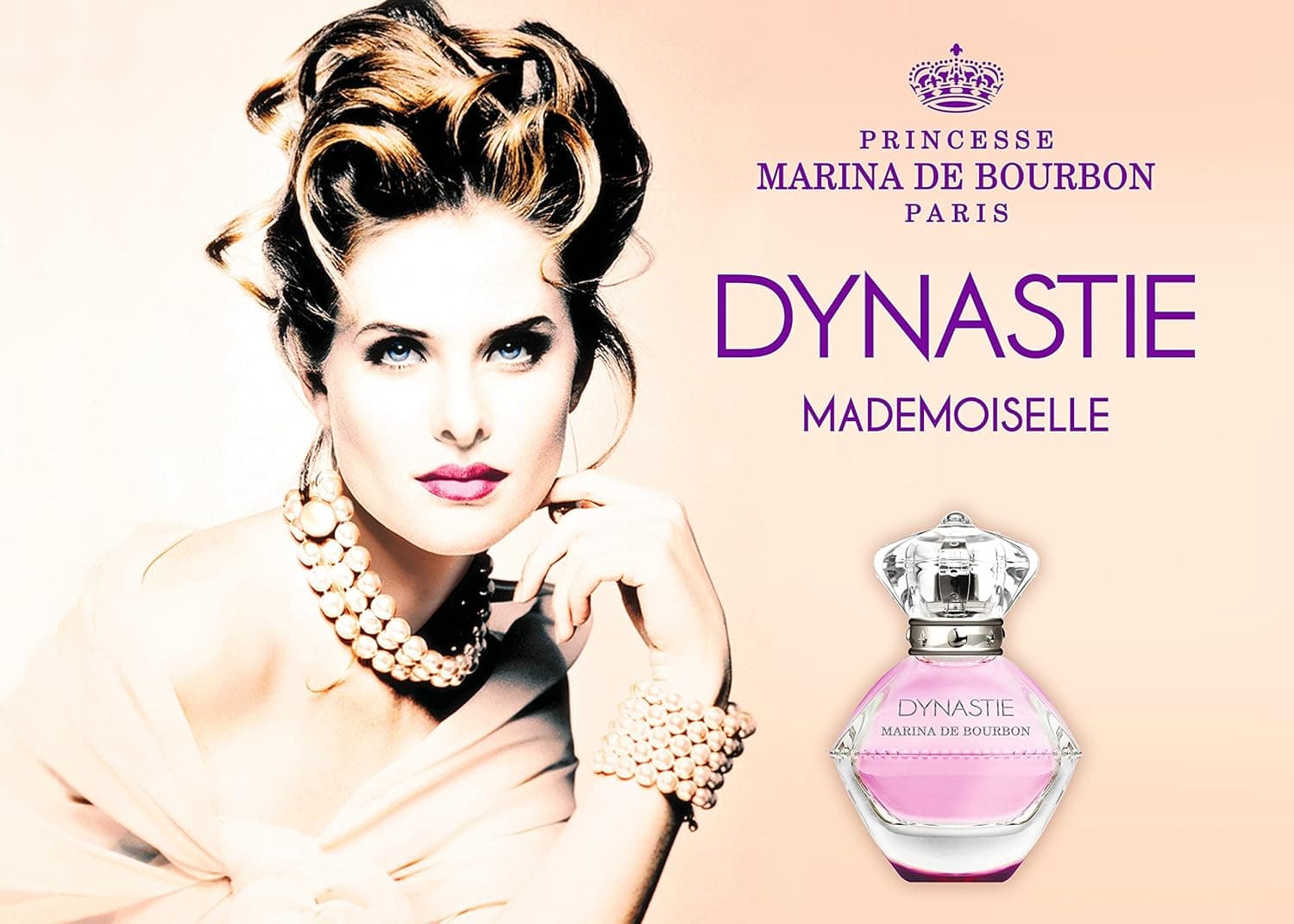Dynastie Mademoiselle by Princesse Marina De Bourbon - Eau de Parfum for Women - Opens with Pear, Mandarin Orange and Black Currant - Blended with Peony - For Joyful and Fanciful Ladies - 1.7 oz