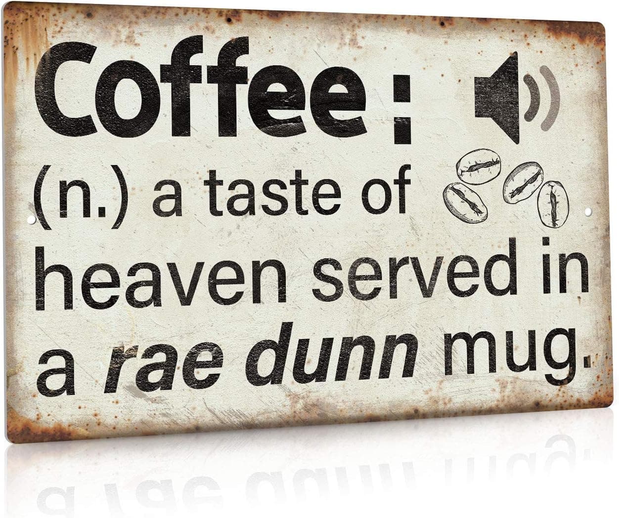 Putuo Decor Coffee Sign, Retro Coffee Bar Wall Decor for Home, Kitchen, Office,12x8 Inches Vintage Aluminum Metal Sign