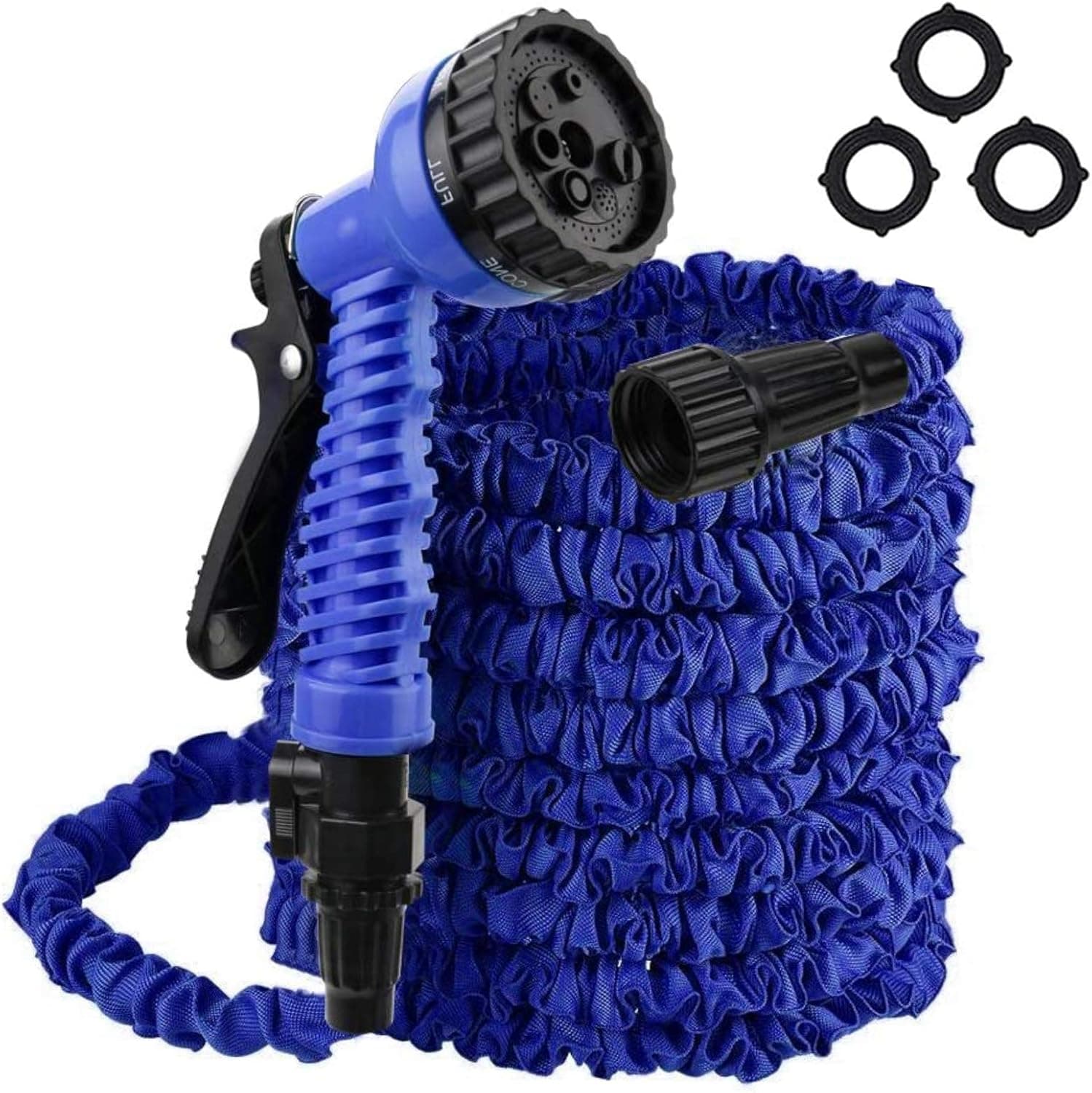 Flantor Garden Hose 25ft Water Hose, Expandable Garden Hose with 7-Pattern Spray Nozzle Collapsible Hose with Lightweight Triple Latex Core for Outdoor Gardening (25 ft, Blue)