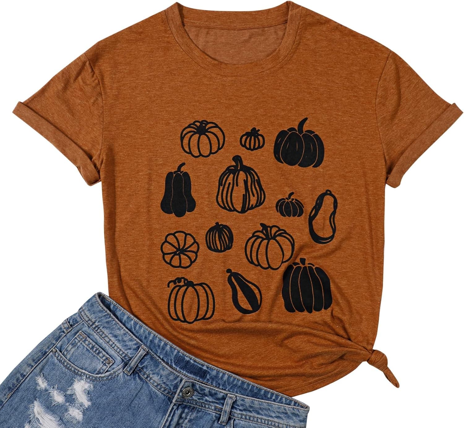Women Halloween T-Shirt Funny Pumpkin Grimace Tee Tops Short Sleeve Cute O' Lantern Graphic Fall Shirt