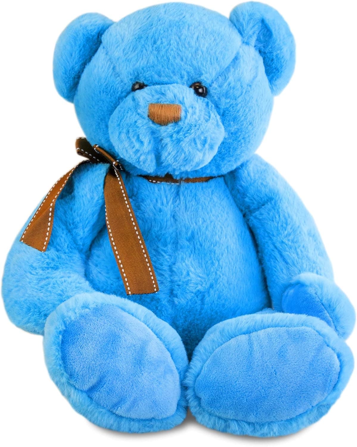 Gitzy Sitting Teddy Bears - Colorful Stuffed Animal for Kids - 12 Inch Plush Bears - (Blue)